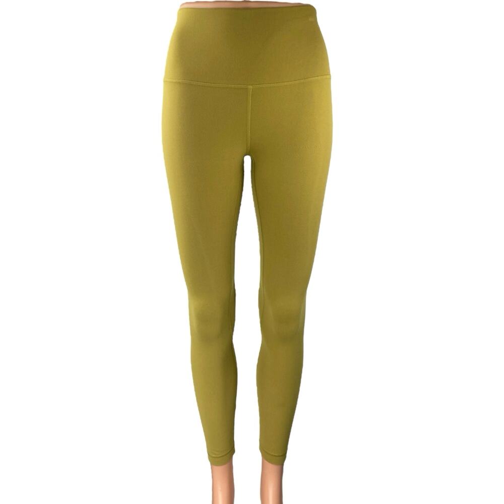 Lululemon Women's Green Mid Rise Yoga Workout Athletic Leggings Pants Size 4